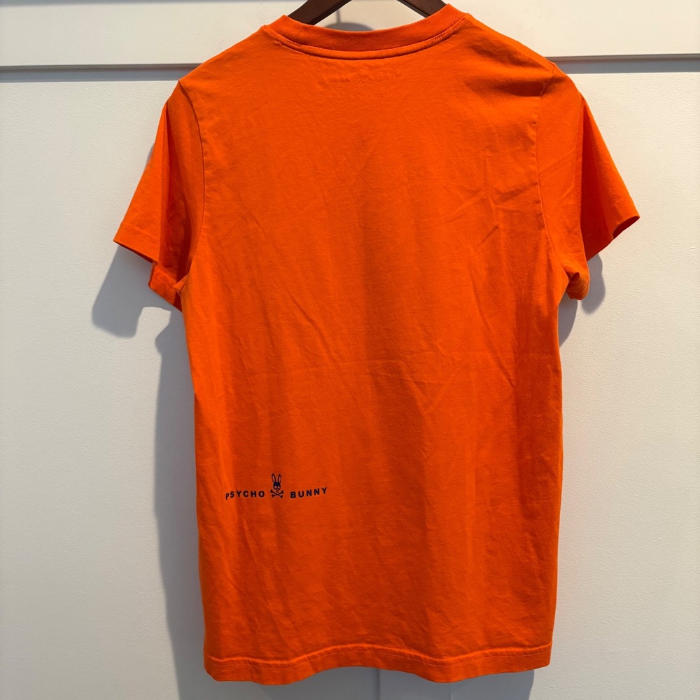 Psycho Bunny Graphic Tee Men XS (3) Orange Flocked Logo Pima Cotton Short Sleeve - Picture 8 of 13